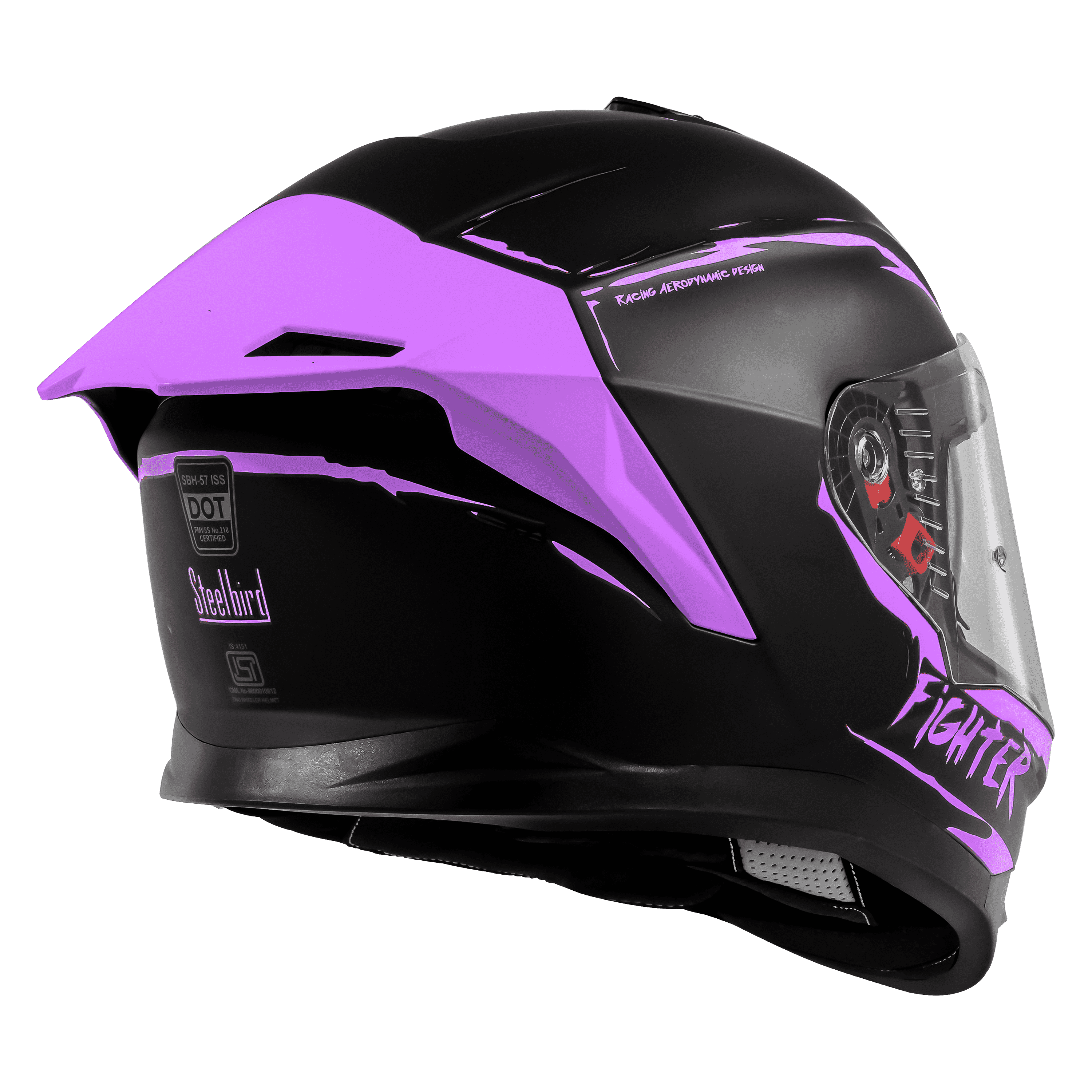 SBH-57 ISS FIGHTER F2 GLOSSY BLACK WITH PURPLE